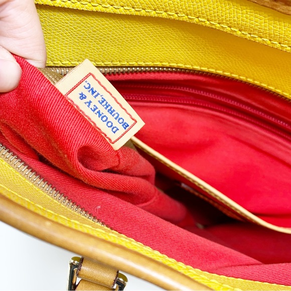 Dooney & Bourke | Cynthia Pebbled Yellow Leather Tote - Picture 11 of 13